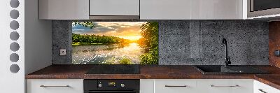 Achterwand keuken Schemering op de rivier
