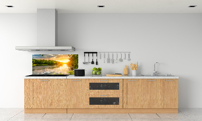 Achterwand keuken Schemering op de rivier