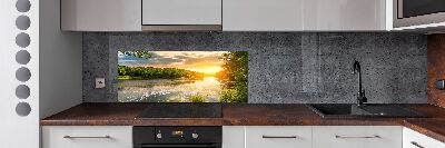 Achterwand keuken Schemering op de rivier
