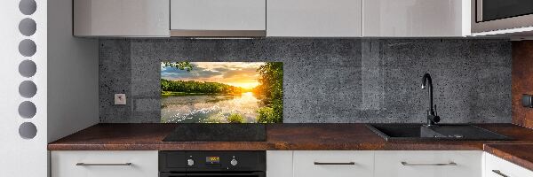 Achterwand keuken Schemering op de rivier