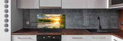 Achterwand keuken Schemering op de rivier