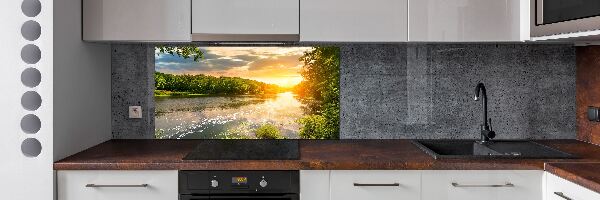 Achterwand keuken Schemering op de rivier