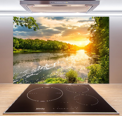 Achterwand keuken Schemering op de rivier