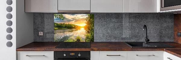 Achterwand keuken Schemering op de rivier