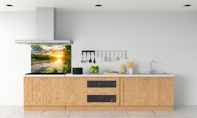 Achterwand keuken Schemering op de rivier