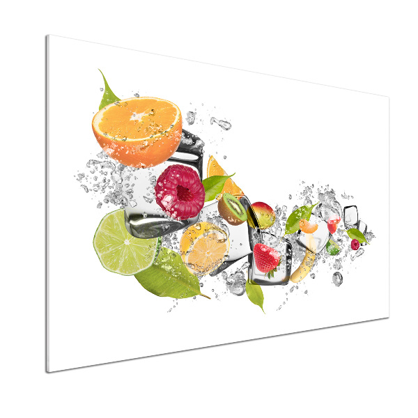 Glazen achterwand keuken Fruit met ijs