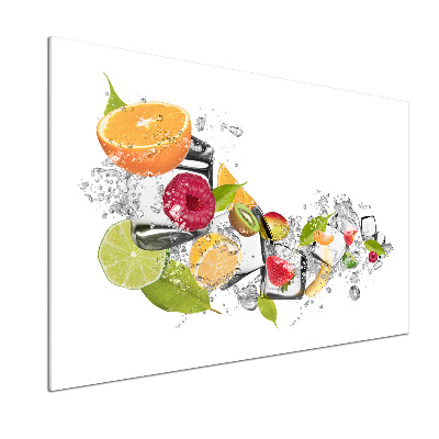 Glazen achterwand keuken Fruit met ijs