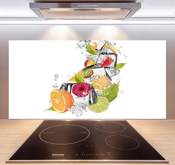 Glazen achterwand keuken Fruit met ijs