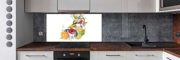Glazen achterwand keuken Fruit met ijs