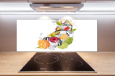 Glazen achterwand keuken Fruit met ijs