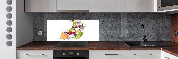Glazen achterwand keuken Fruit met ijs
