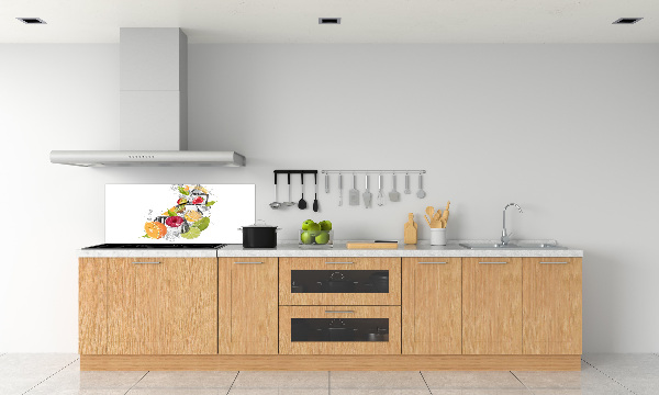 Glazen achterwand keuken Fruit met ijs