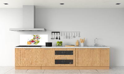 Glazen achterwand keuken Fruit met ijs