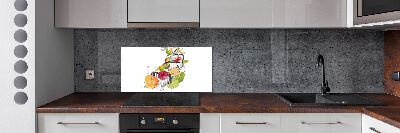 Glazen achterwand keuken Fruit met ijs