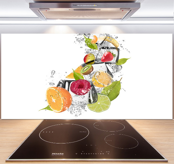 Glazen achterwand keuken Fruit met ijs