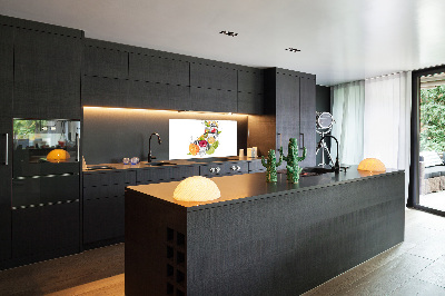 Glazen achterwand keuken Fruit met ijs
