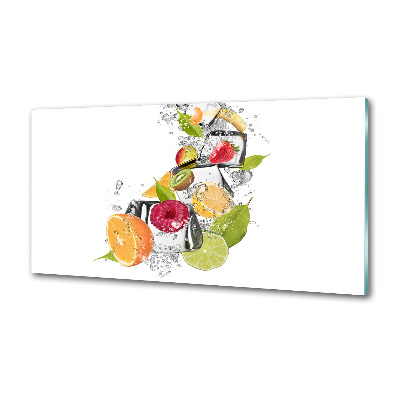 Glazen achterwand keuken Fruit met ijs