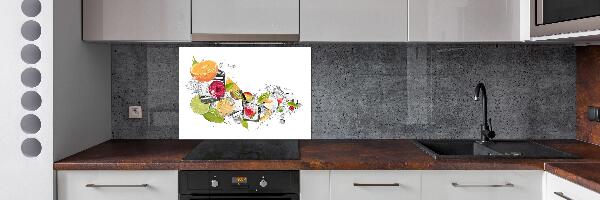 Glazen achterwand keuken Fruit met ijs