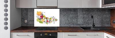 Glazen achterwand keuken Fruit met ijs