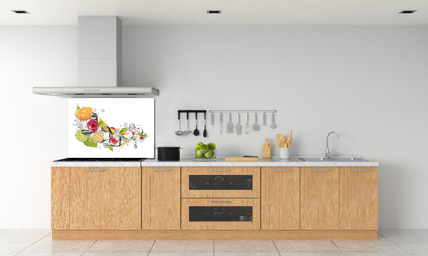 Glazen achterwand keuken Fruit met ijs