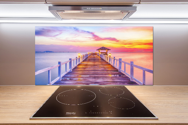 Spatscherm keuken Houten steiger