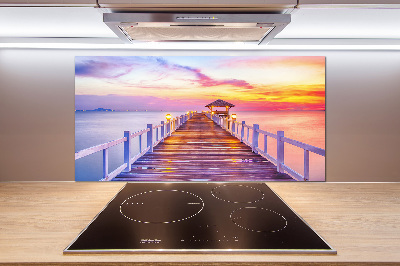 Spatscherm keuken Houten steiger