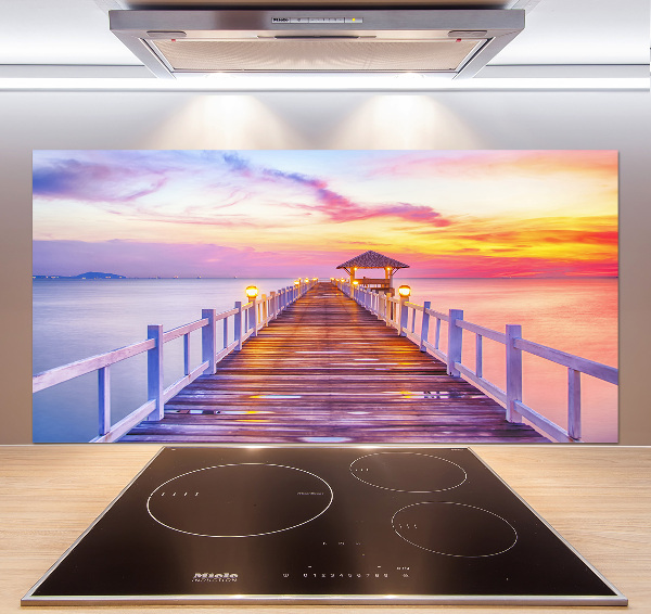 Spatscherm keuken Houten steiger