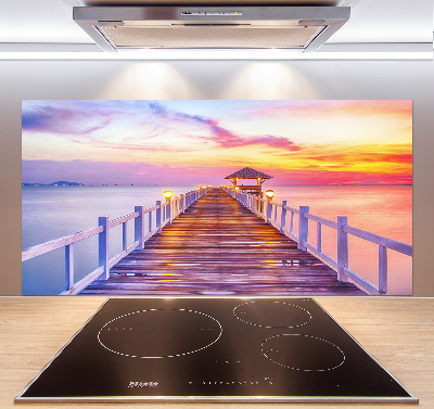 Spatscherm keuken Houten steiger