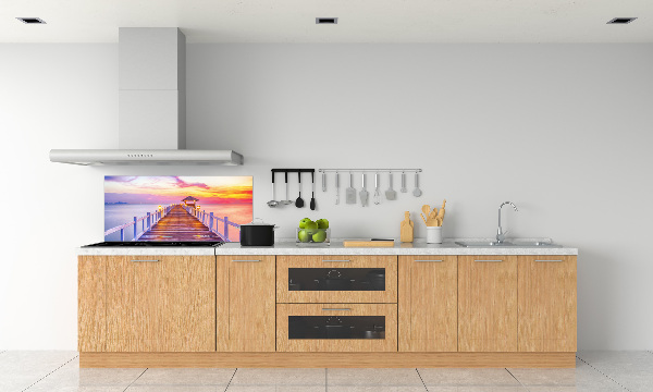 Spatscherm keuken Houten steiger