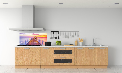 Spatscherm keuken Houten steiger