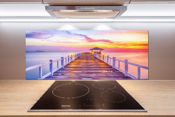 Spatscherm keuken Houten steiger
