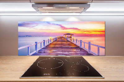 Spatscherm keuken Houten steiger