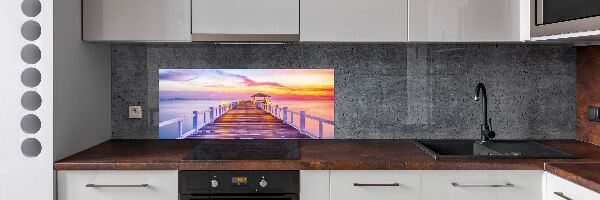 Spatscherm keuken Houten steiger