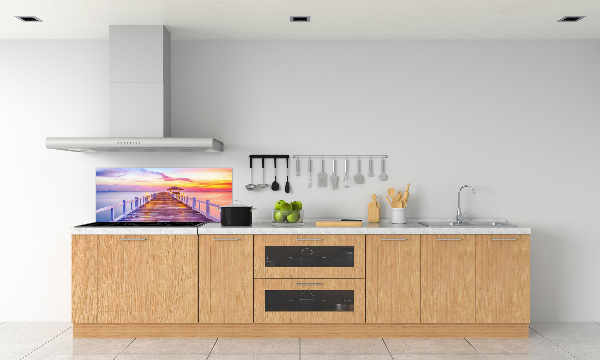 Spatscherm keuken Houten steiger
