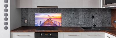 Spatscherm keuken Houten steiger