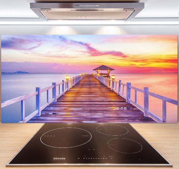 Spatscherm keuken Houten steiger