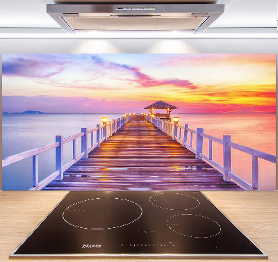 Spatscherm keuken Houten steiger
