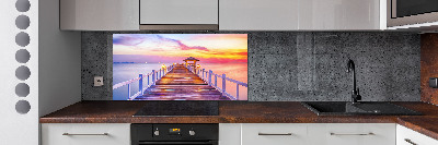 Spatscherm keuken Houten steiger
