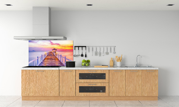 Spatscherm keuken Houten steiger