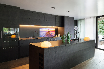 Spatscherm keuken Houten steiger