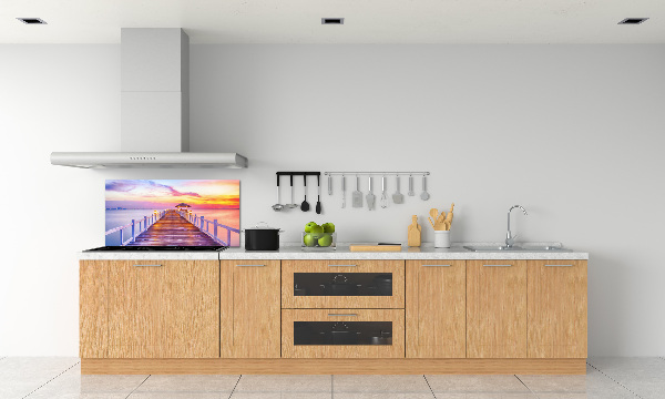 Spatscherm keuken Houten steiger