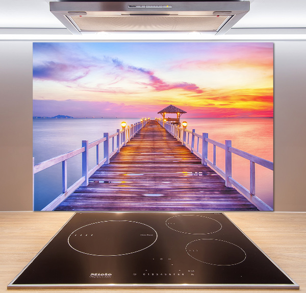 Spatscherm keuken Houten steiger