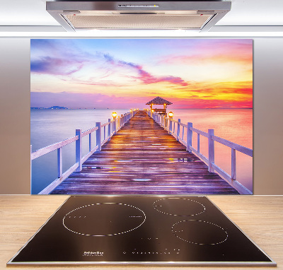 Spatscherm keuken Houten steiger