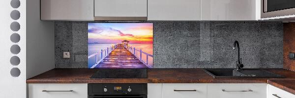 Spatscherm keuken Houten steiger