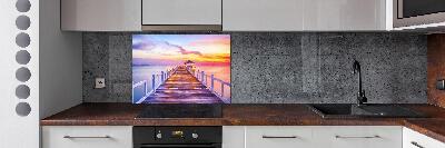 Spatscherm keuken Houten steiger
