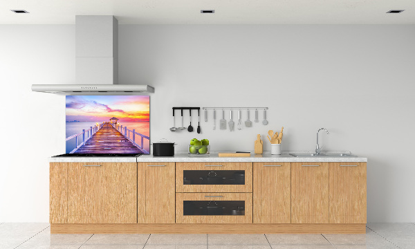 Spatscherm keuken Houten steiger