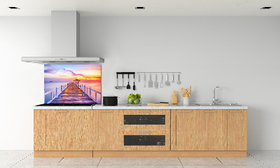 Spatscherm keuken Houten steiger
