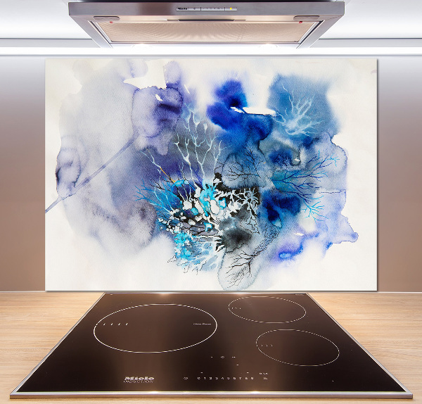 Glazen achterwand keuken Abstracte bloemen