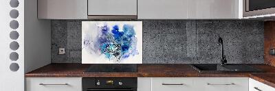 Glazen achterwand keuken Abstracte bloemen