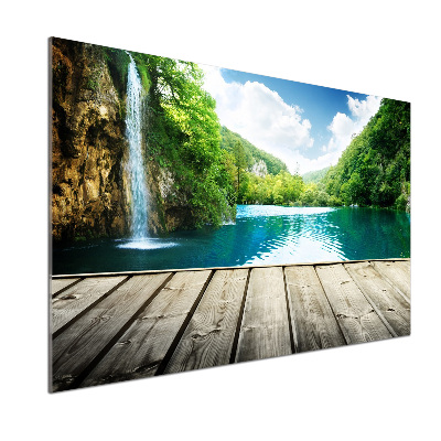 Panel do kuchni Wodospad w lesie